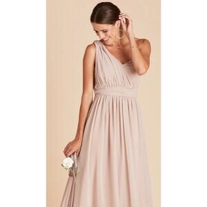 Birdy Grey Grace Convertible Dress Chiffon Womens XS Taupe Bridesmaid New Slit